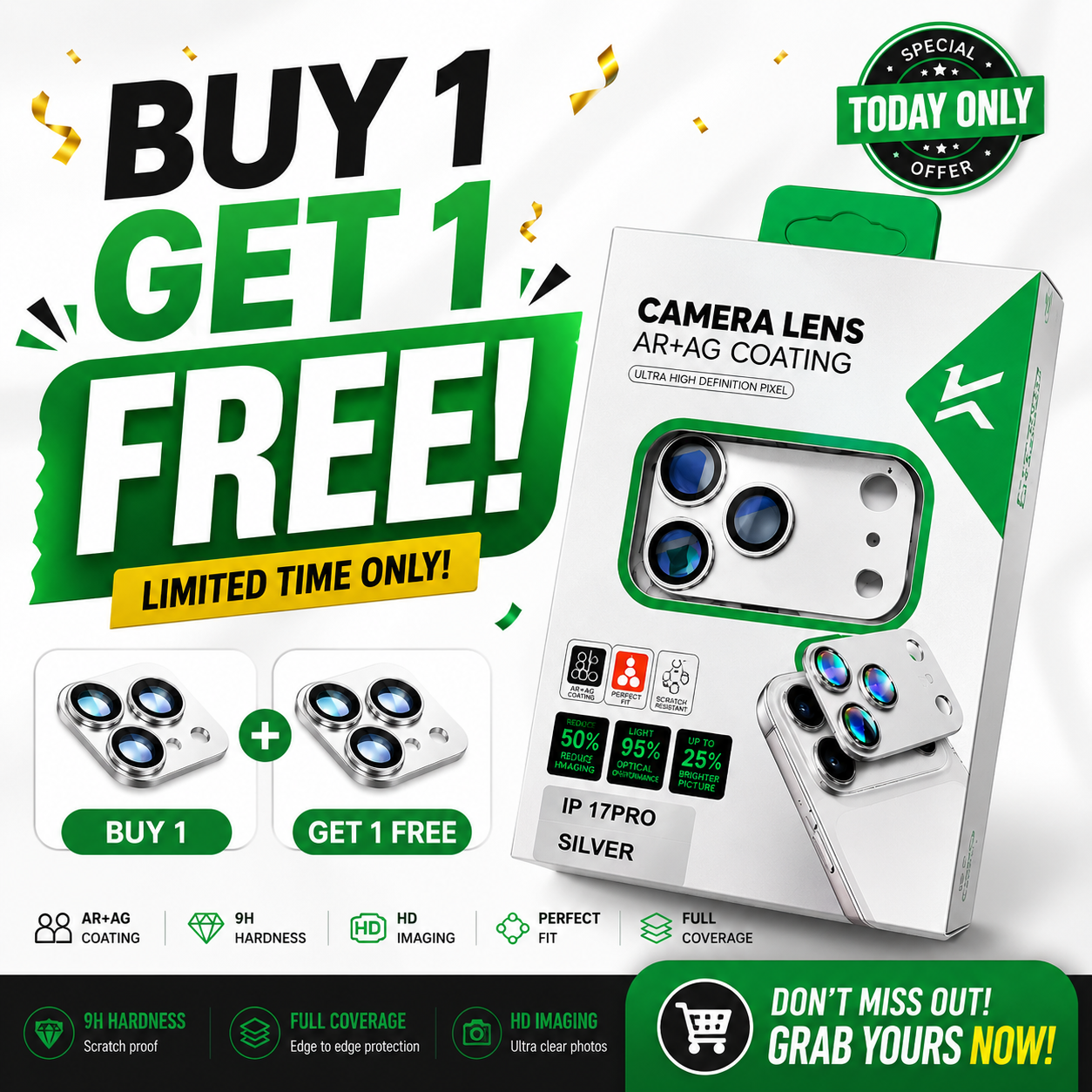 Premium Full Coating Camera lens protection ( 2 pc )