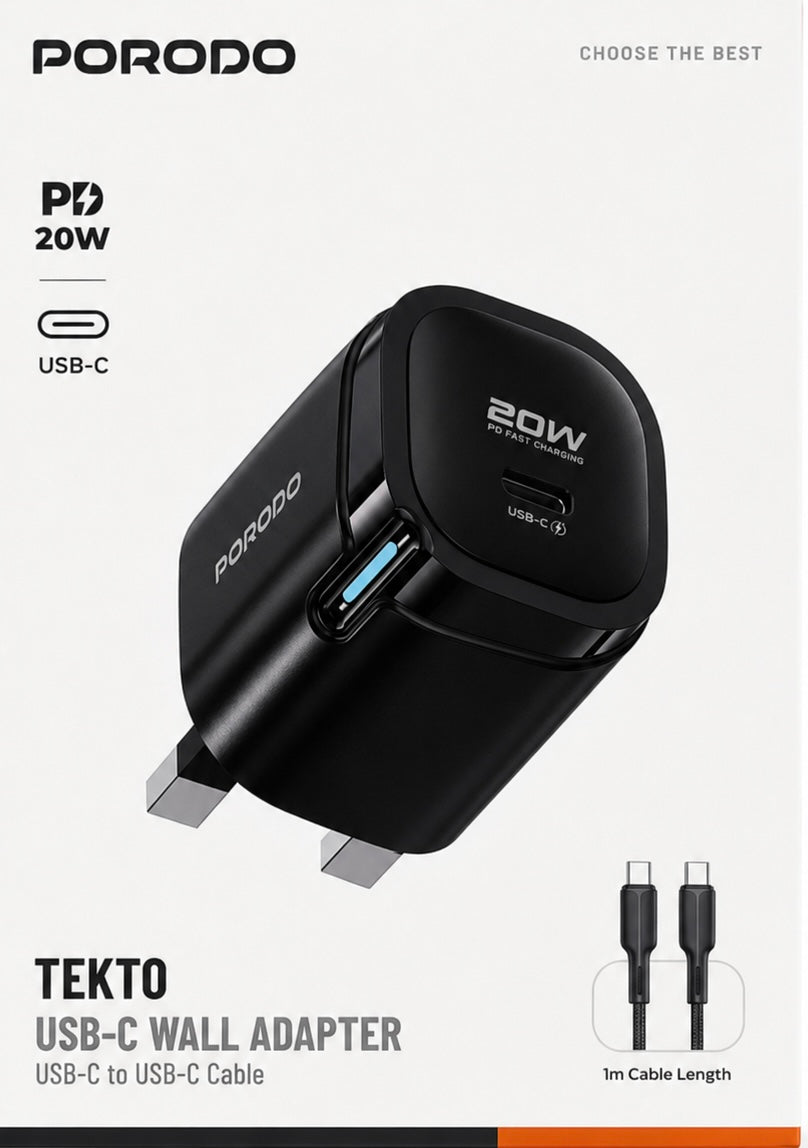 Porodo CHARGER + CABLE ( 2 YEAR WARRANTY )