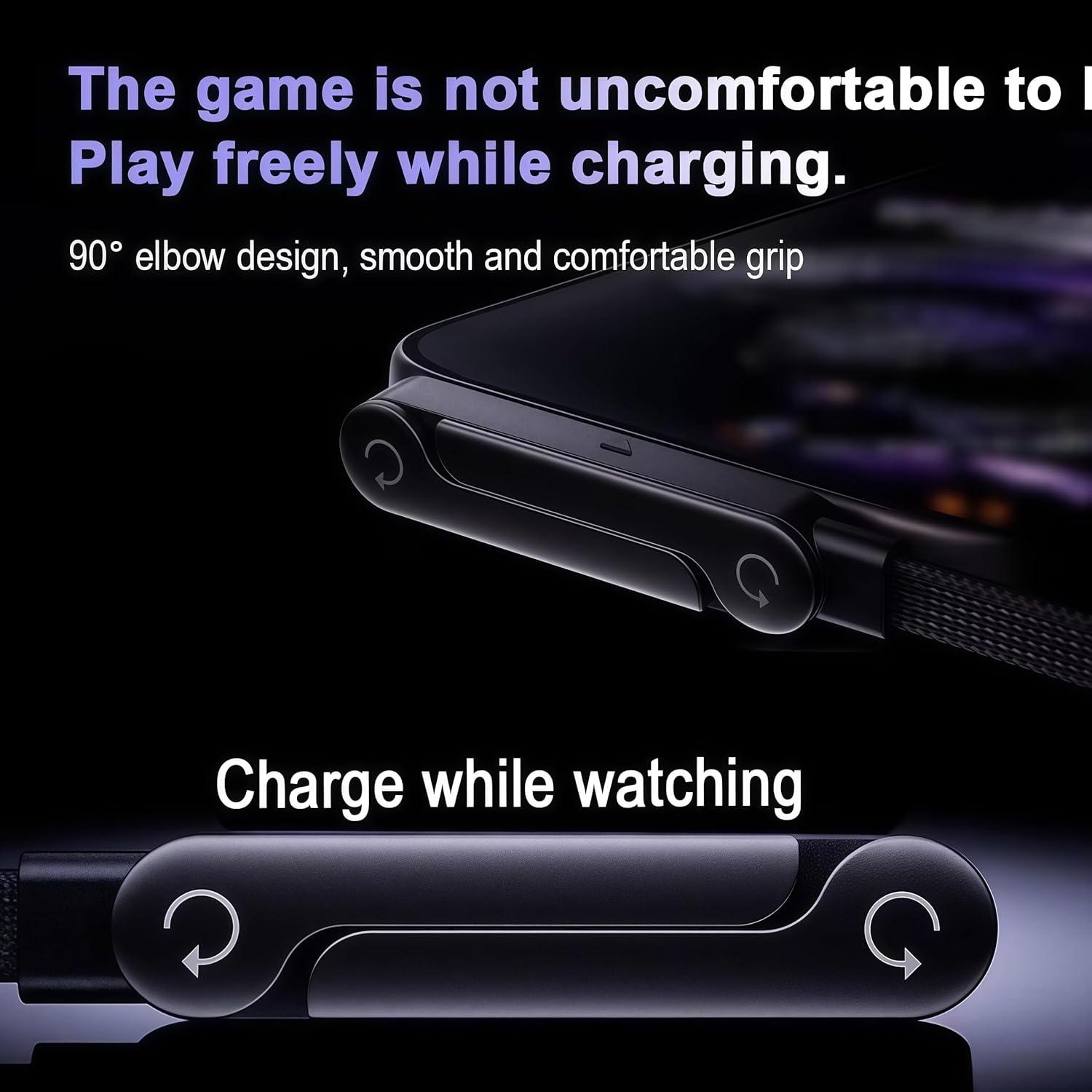 TYPE C - FAST CHARGER FOLDING MOBILE STAND, 90° Angle Plug