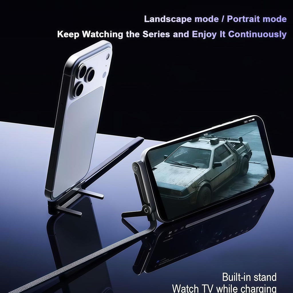 TYPE C - FAST CHARGER FOLDING MOBILE STAND, 90° Angle Plug
